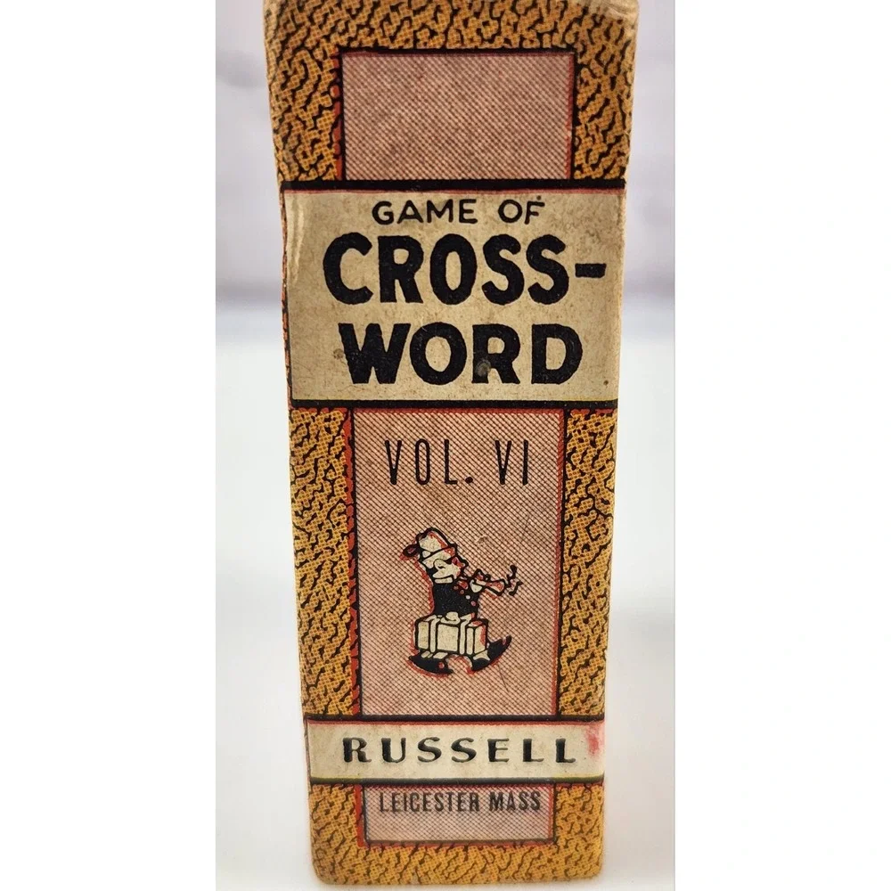 Vtg Russell Big Little Cards 2 Games Slap Jack + Crosswords Great Graphics 1939